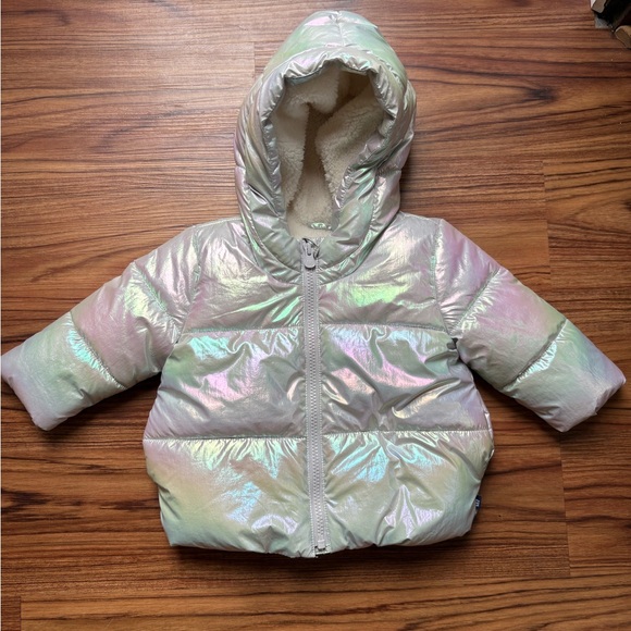 Gap Baby Iridescent Hooded Puffer Jacket - Picture 1 of 4